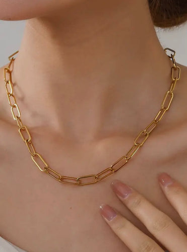 Paper Clip Chain 18k Gold Dipped