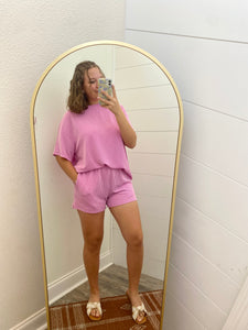 Ribbed Pink Lounge Set