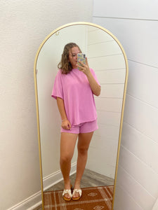 Ribbed Pink Lounge Set