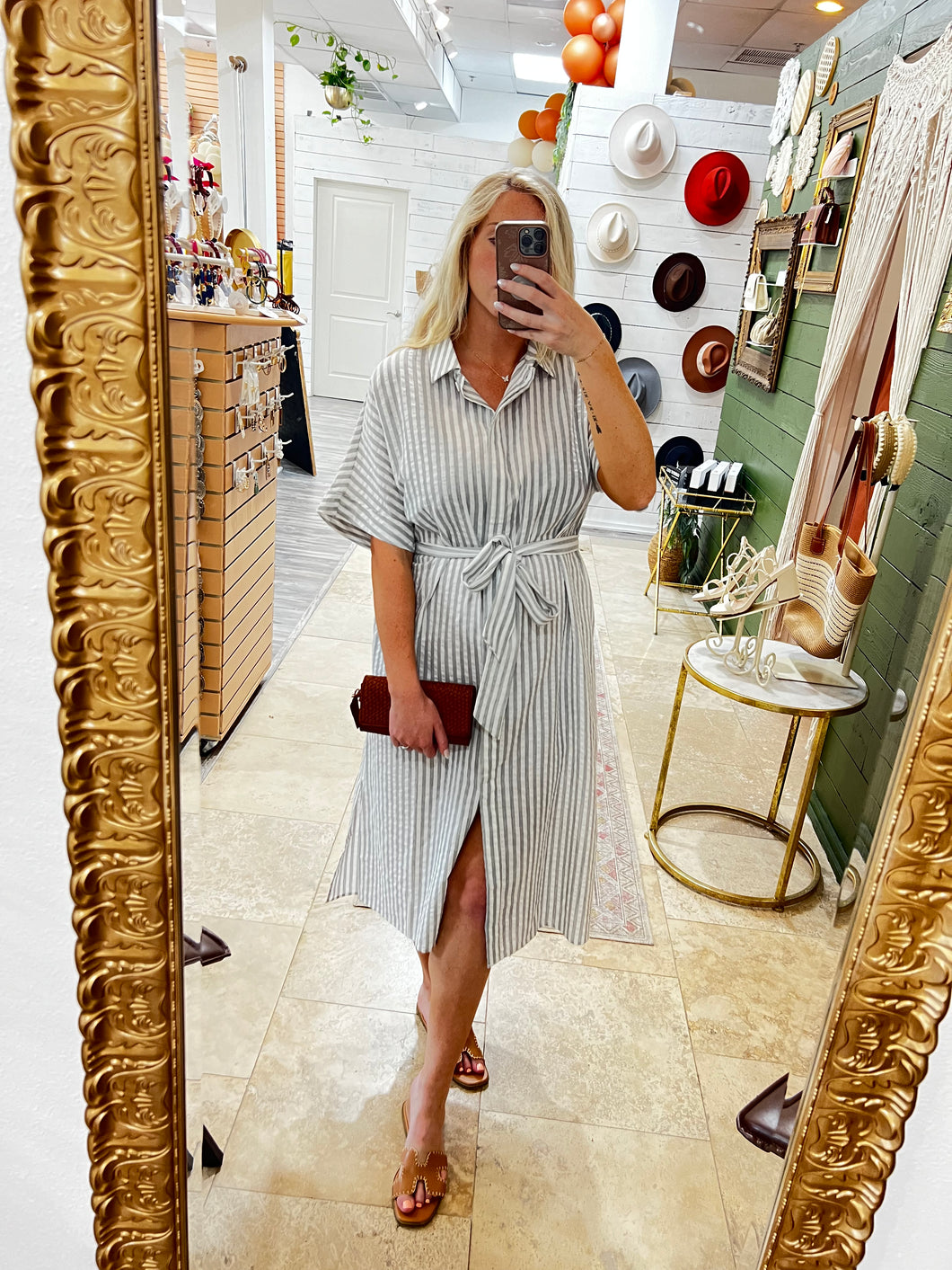 Button Down Stripe Dress