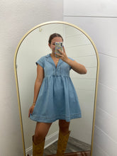 Lapel Neck Babydoll Dress
