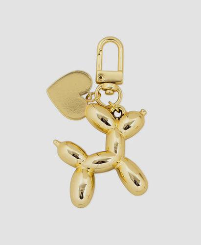 Balloon Dog Heart Bag Charm