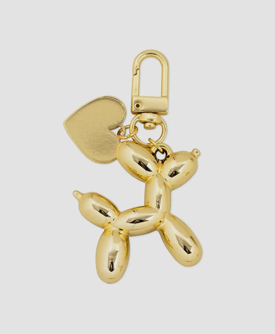 Balloon Dog Heart Bag Charm