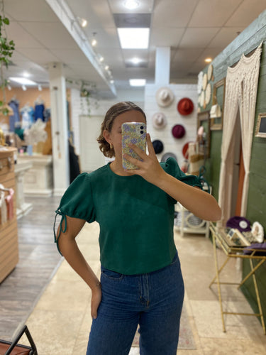 Green Suede Top