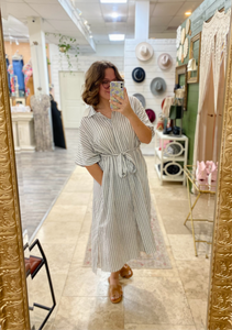 Button Down Stripe Dress