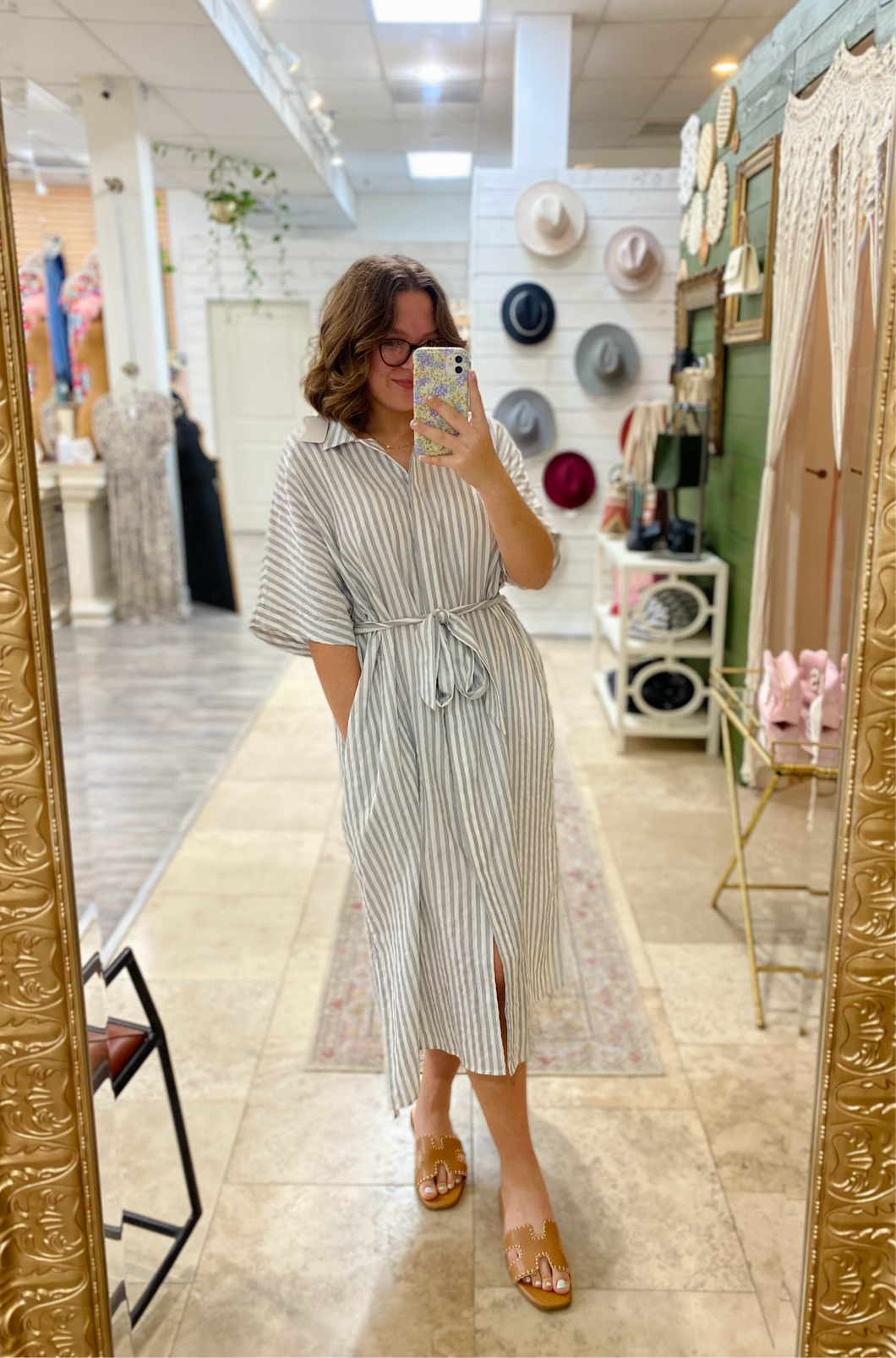 Button Down Stripe Dress