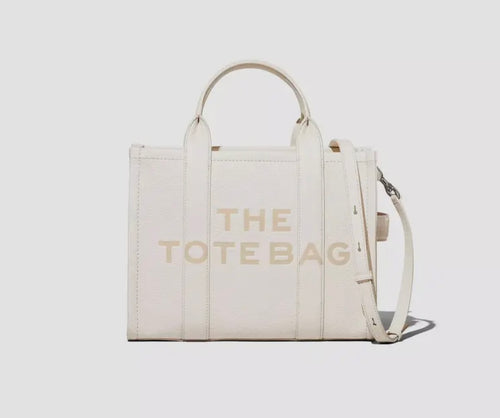 White Leather Tote Bag