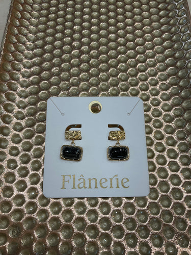 Black Square Earring